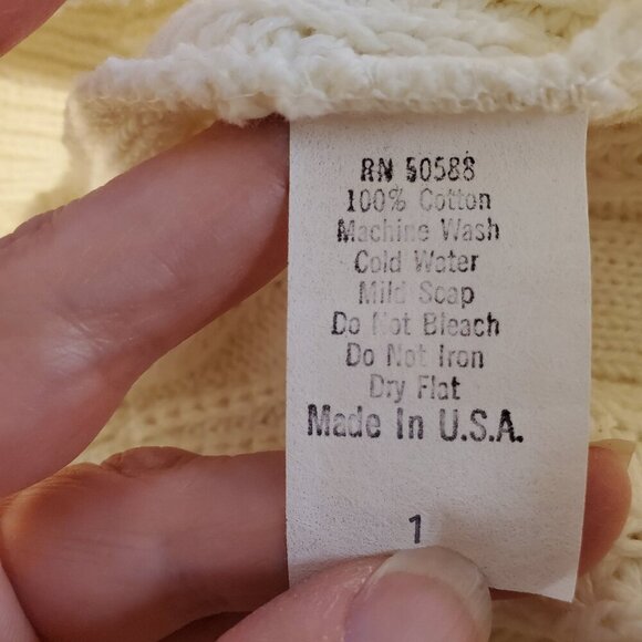 NWT VINTAGE Distinction SZ S/M 100% Cotton Cable Knit Crew Neck Sweater - Picture 11 of 11